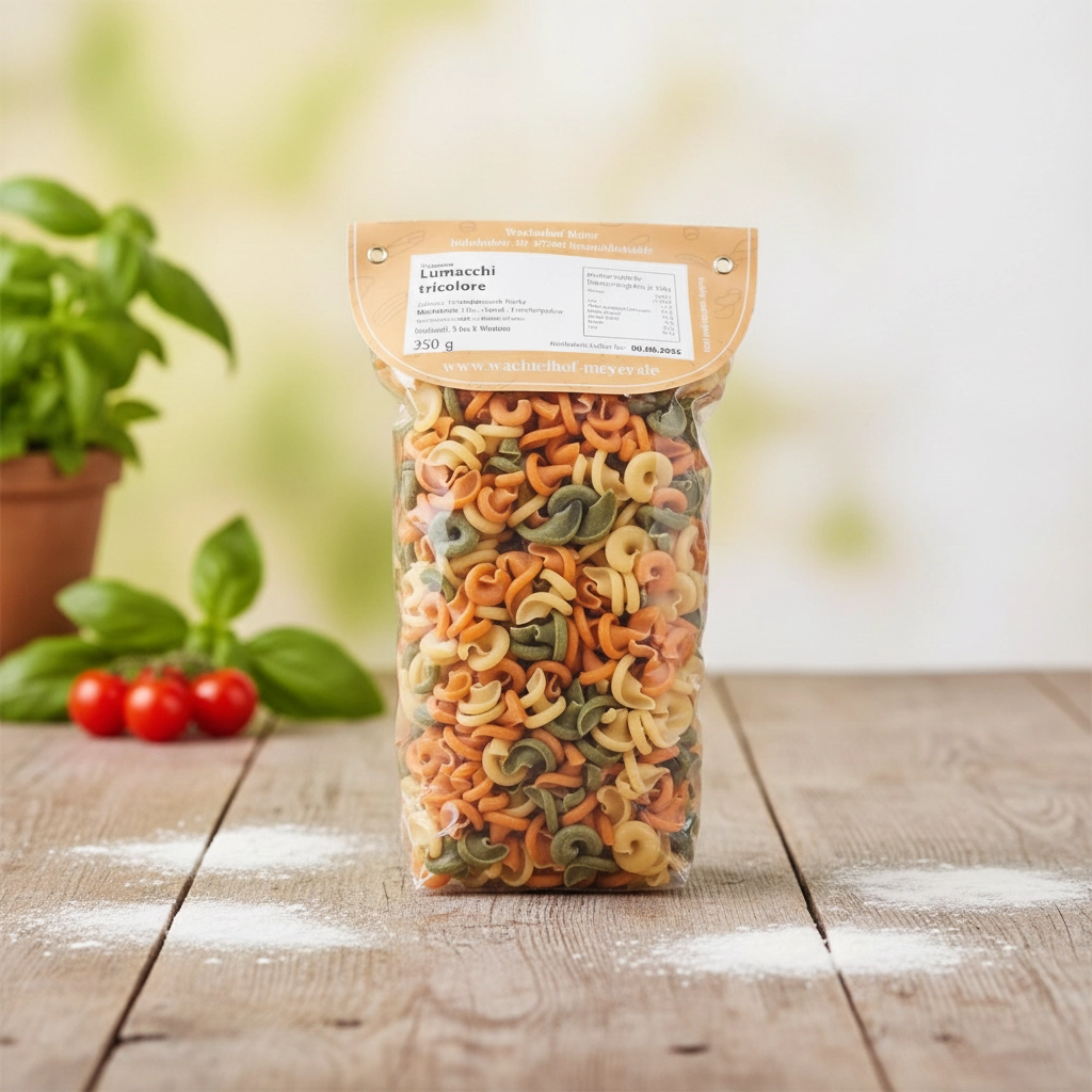 Bunte Lumacchi-Nudeln mit Wachtelei von Wachtelhof Meyer, 350g Packung