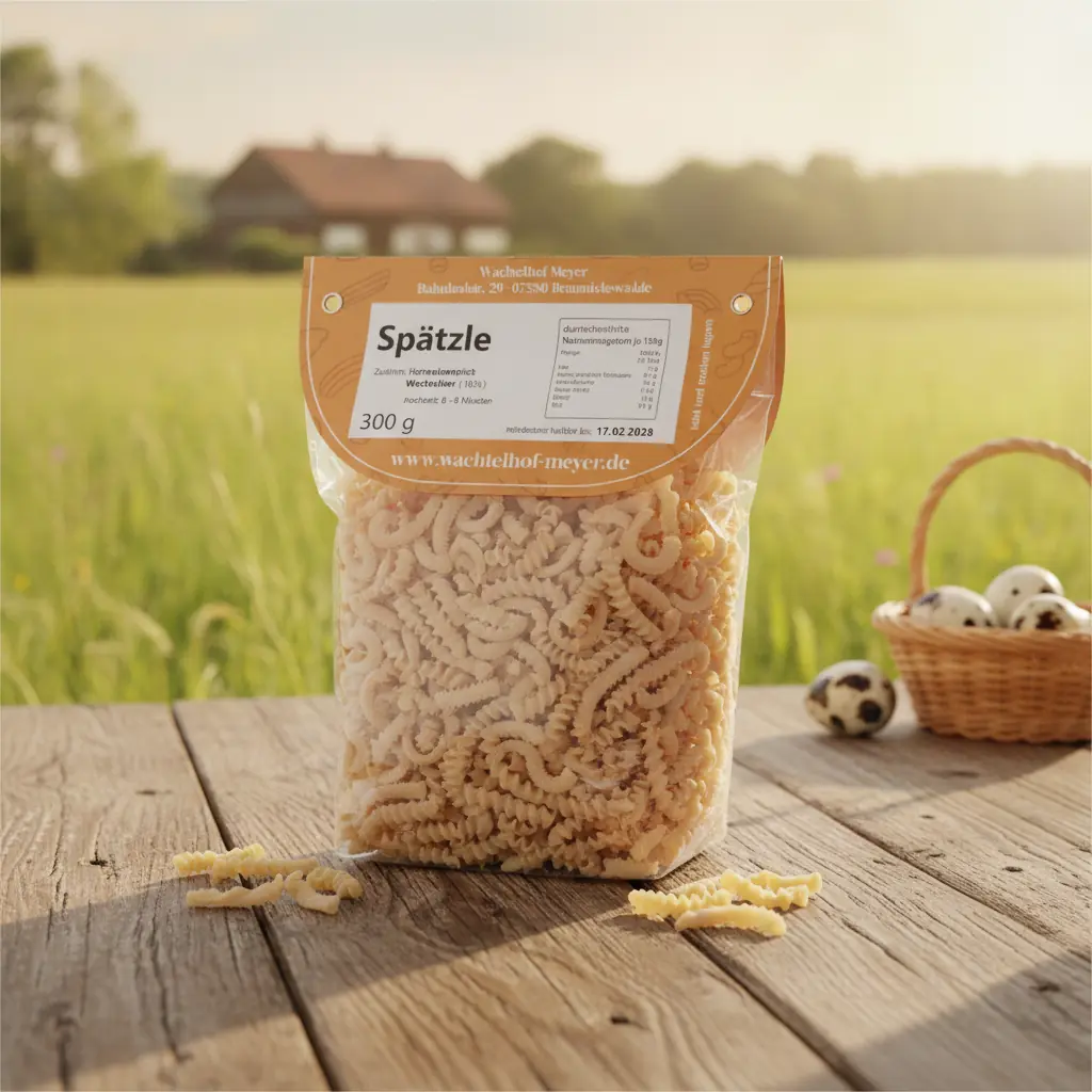 Goldgelbe Spätzle mit Wachtelei von Wachtelhof Meyer, 300g Packung